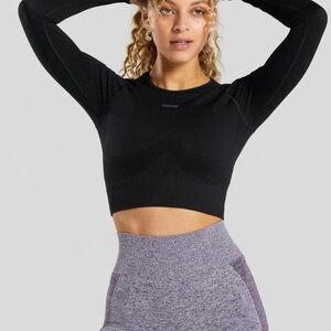 Gymshark Black Long Sleeve Crop Top